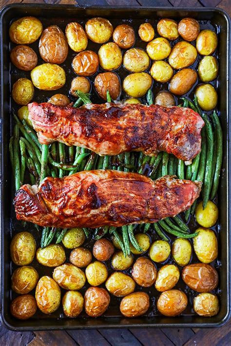 Push sweet potatoes and onions to one side of pan. PORK TENDERLOIN RECIPE EASY SHEET PAN DINNER - Armonth