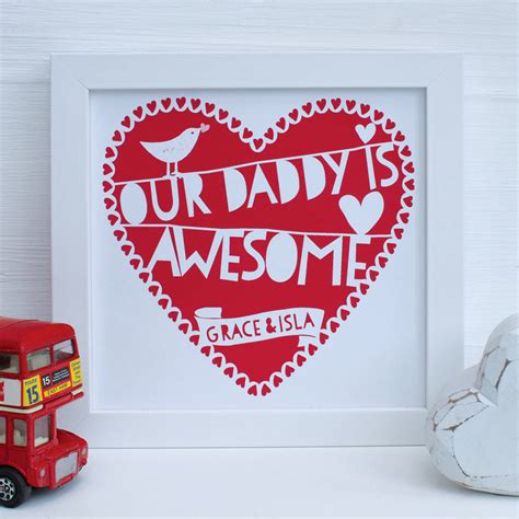 Personalised Red My Daddy Isframed Print By Birdyhome