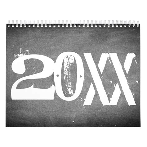 Custom Year Chalkboard Black And White Modern 2020 Calendar Zazzle