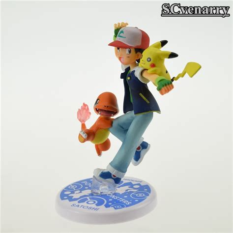 Anime Ash Ketchum Pikachu Pvc Action Figure Collectible Model Toy 10cm