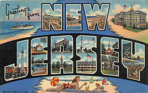 New Jersey 1941 Large Letter Greetings From New Jersey Vintage Postcard
