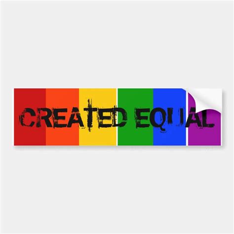 Created Equal Gay Lgbt Rainbow Bumper Sticker