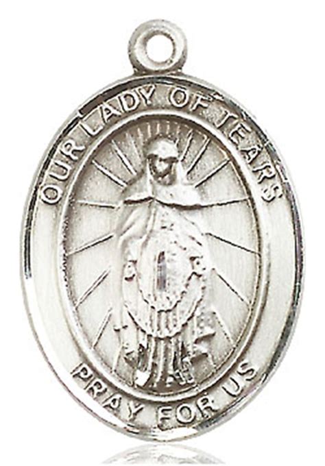 Our Lady Of Tears 50 Oval Sterling Silver Side Medal Sisters Of