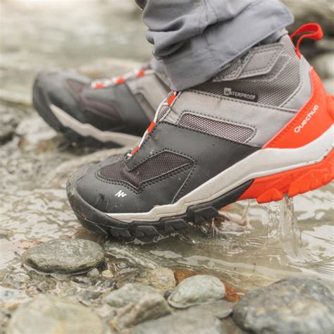 Kids Waterproof Hiking Shoes Crossrock Mid 28 To 34 Grey