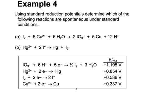 solved example 4 using standard reduction potentials determine which of the following reactions