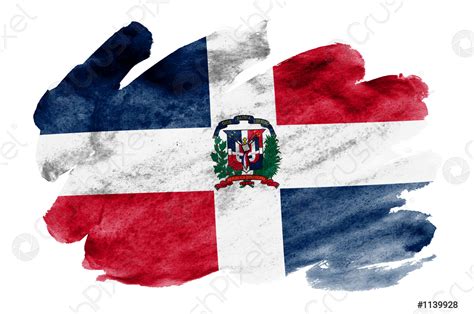 Bandera De La República Dominicana Se Representa En Estilo Foto De Stock Crushpixel