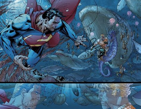 Superman And Aquaman By Jim Lee Superman Wallpaper Aquaman Vs