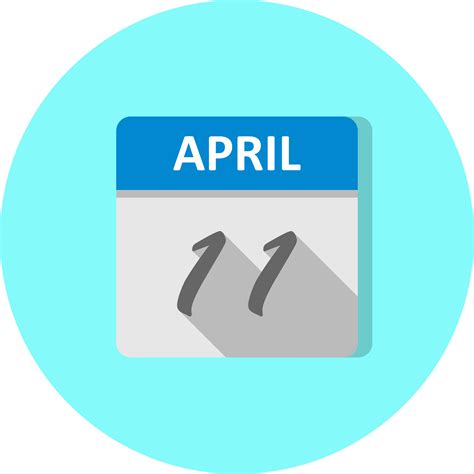 April 11th Date On A Single Day Calendar 505319 Vector Art At Vecteezy
