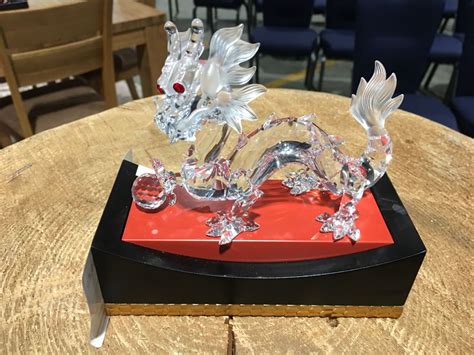 Swarovski Crystal Dragon On Display Stand