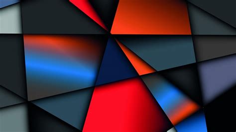 Red Orange Blue Black Geometric Shapes Hd Geometric Wallpapers Hd