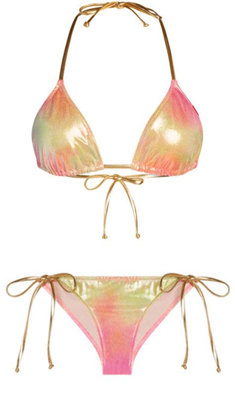 Chynna Dolls Sunset Shimmer Tie Dye Metallic Gold Pink Bikini Shopaa