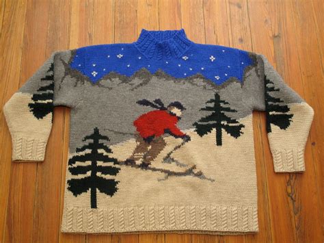 Mens Vintage Ski Sweater Etsy Ski Sweater Vintage Ski Sweaters