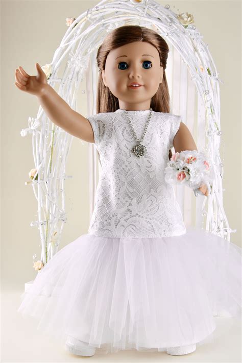 American Girl Wedding Dress With Bouquet Doll Tulle Dress 18 Etsy In 2021 American Girl