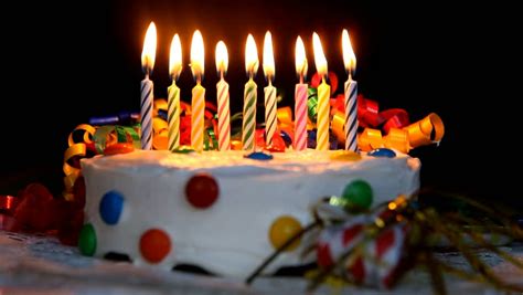 Time Lapse Burning Birthday Cake Candles No Sound In File Stock