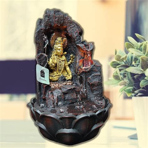 Homebia 16 Inch Water Fountain Indoor Waterfall Fountain Lord Shiva