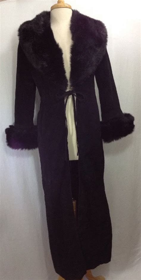 Victorias Secret Moda Intl Suede Faux Fur Maxi Coat Black Elvira