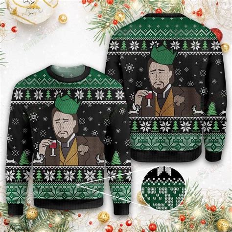 Leonardo Dicaprio Drinking Memes Christmas Ugly Sweater Poshmarkstore