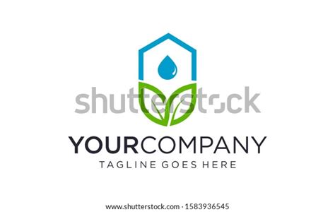 Natural Home Water Logo Designs Concept Stock Vector Royalty Free