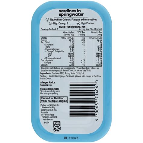 Essentials Sardines In Springwater 125g Woolworths