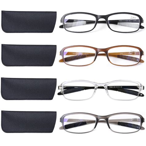 doovic 4 pack reading glasses for women men blue light blocking reading glasses tr90 flexible