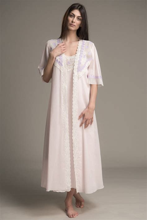 Gio Set Cotton Nightgown And Robe Night Gown Clothes For Women