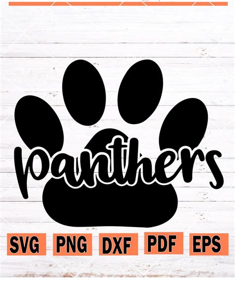 Panthers Paw Svg Panthers Paw Print Svg Panthers Svg Grunge Panthers