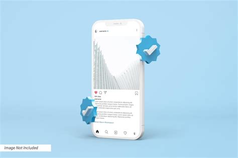 Premium Psd Phone Mockup With Instagram Post Template And 3d Verified