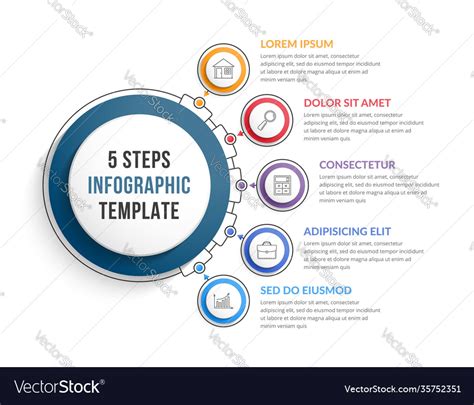 Infographic Template With Five Steps Royalty Free Vector