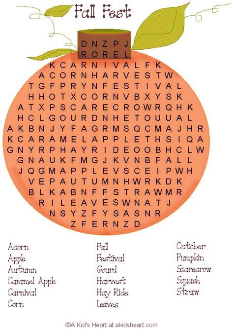 Word Search Fall Printable Printable Word Searches
