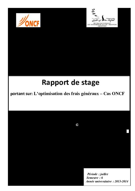 Rapport De Stage Oncf Pdfcoffeecom