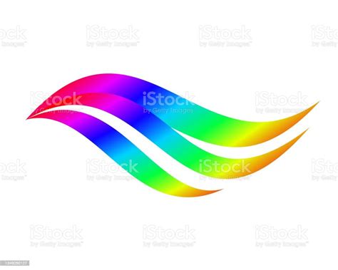 Rainbow Wave Vector Illustration Of Abstract Rainbow Colored Waves On