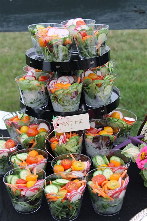 My entire picky family devoured this fruit salad. individual salad tower | Party food appetizers, Wedding food, Appetizers for party