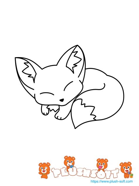 Baby Fox Coloring Page