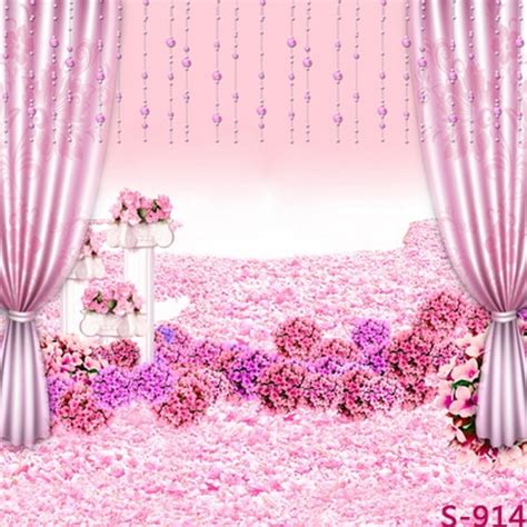 Light blue background with pink flowers. 10x10FT Light Pink Flowers Bouquet Floor Room Beads ...