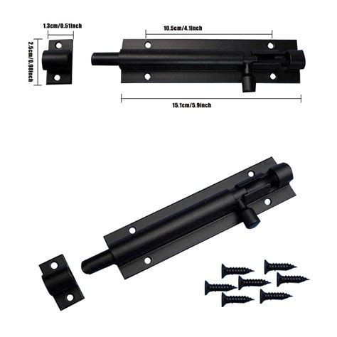 Inch Black Door Bolt Stainless Steel Lockable Tower Bolt Slide Door Locks Barrel Bolt Latch