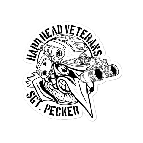 Black And White Sgt Pecker Bubble Free Stickers Hhv