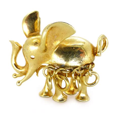 Vintage 1967 Christian Dior Gold Elephant Brooch Clarice Jewellery