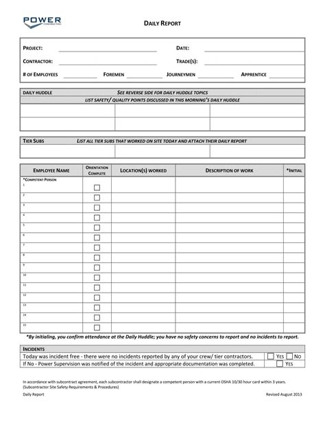 Free 14 Daily Report Forms In Pdf In Employee Daily Report Template