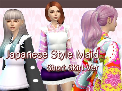 The Sims Resource Japanese Style Maid Short Skirt Version