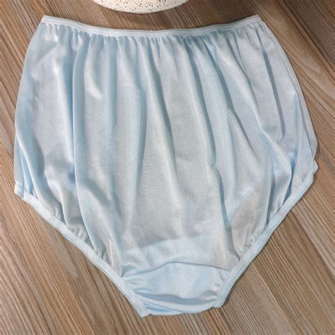 vintage silky nylon panties sheer blue bikini granny brief size 9 10 hip 40 50 ebay