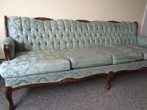 French Provincial Sofa Reupholstered Vintage 1960s French Provincial