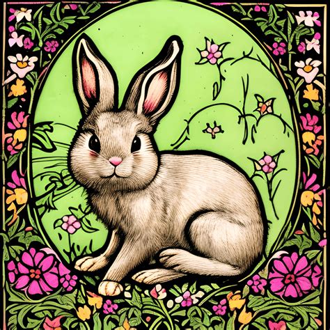 Adorable Easter Bunny Portrait · Creative Fabrica