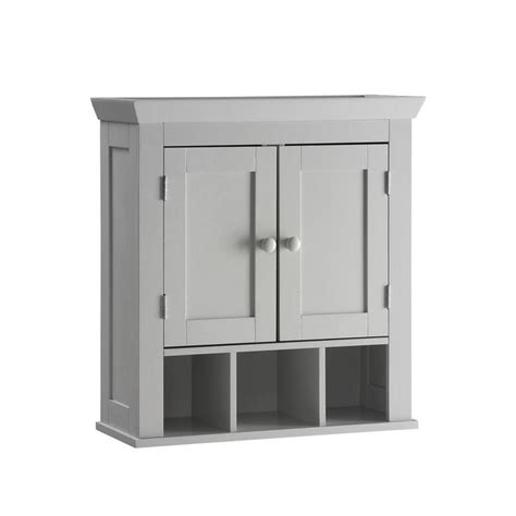 Gray Bathroom Wall Cabinet With Adjustable Shelf