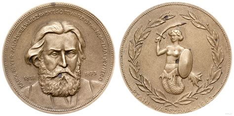 Wójt wręczył medale od prezydenta za długoletnie pożycie małżeńskie. medal pamiątkowy z Karolem Beyerem, 1983, Polska - E ...