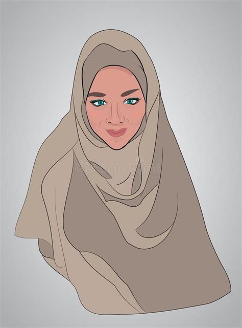 Muslim Girl Dressed In Black Hijab Stock Vector Illustration Of