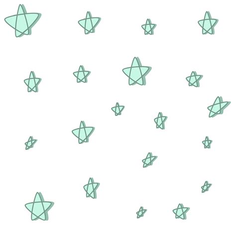 Pastel Green Stars With Shadow Sticker By Arexus In 2021 Mint Green