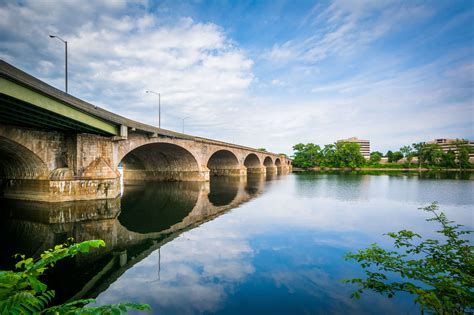 The Bulkeley Bridge over the Connecticut River, in Hartford, Con - The ...