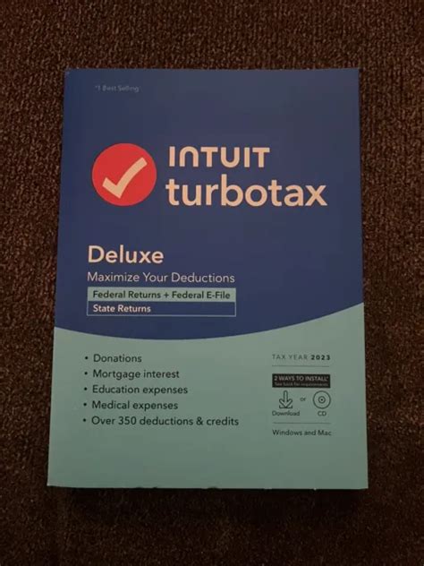 TURBOTAX DELUXE 2023 Federal E File State For PC Mac Disc Or