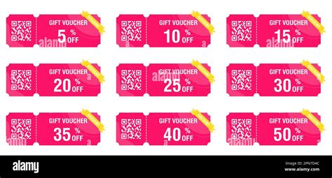 Discount Coupon Icon Set Pink Signs Of Ticket With Percent Sign