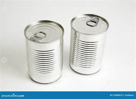 Two Cans Closed Stock Photo Image Of Stack Metallic 31000610